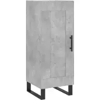 vidaXL Sideboard gris béton 34,5x34x90 cm Bois composite