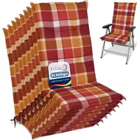 Beautissu Lot de 8 coussins pour dossier haut 120x50 cm Rembourrage rouge à carreaux