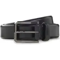 BOSS Ceinture en cuir lisse avec boucle gravée couleur acier
