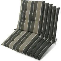 Beautissu Lot de 5 coussins Sun-NL pour dossier de chaise, 105 x 50 x 8 cm, rayures vertes