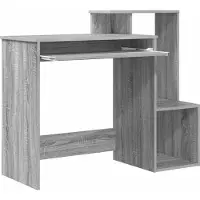 vidaXL Bureau , couleur Sonoma gris, dimensions 106 x 41 x 88,5 cm, fabriqué en panneaux de particules