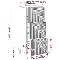 vidaXL Armoire à tiroirs Noir 33 x 34,5 x 89,5 cm Bois d'ingénierie