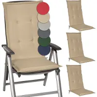 Beautissu Loft HL, 120x50x6 cm, couleur naturelle, lot de 4, coussins pour chaise de jardin, pour l'extérieur