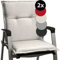 Beautissu Lot de 2 coussins pour fauteuil à dossier bas Base NL, 100 x 50 cm, naturel