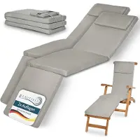 Beautissu Lot de 2 housses de transat de luxe LoftLux DC, 175 x 45 x 5 cm, gris clair