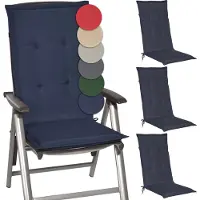 Beautissu Lot de 4 coussins de chaise de jardin Loft HL bleu foncé, 120 x 50 x 6 cm