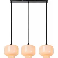 Lucide Lampe suspendue droite Medine 3-noir clair avec opale