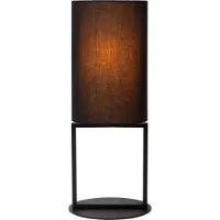 Lucide Lampe de table noire avec abat-jour de 50 cm, culot E27, Herman