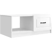 vidaXL Table basse blanche brillante 90 x 50 x 37 cm en aggloméré