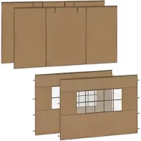 Vonroc Ensemble de parois latérales - 3 x 4,5 m - Pour tente de réception Premium PT502XX - Imperméable - Protection UV 50+ - Beige