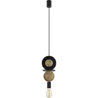 Lyora Suspension design Drops Wood E 1 lumière noire