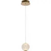 Lucide Suspension boule de cristal dorée CINTRA LED 4,2 W