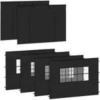 Vonroc Sidewalls Set - 6x3M - 6 pieces - Pour 2 x Premium Party Tent PT501XX | Noir