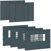 Vonroc Ensemble de parois latérales - 6 x 3 m – 6 pièces - Pour 2 tentes de réception Premium PT501XX | Gris