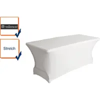 Perel Housse Table Rectangulaire Blanche élégance Et Protection Extensible -