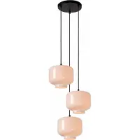 Lucide Lampe pendante ronde Medine 3-noir clair avec opale