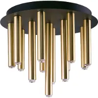 Lyora Plafonnier rond STALACTITE noir et or 13xG9x10W en métal, dimensions : 24x34x34 cm, IP20, Lighting