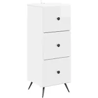 vidaXL Armoire à tiroirs Blanc brillant 33 x 34,5 x 90 cm