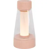 Lucide Lampe de table LED rechargeable Lorali, rose poudré, 1,2 W, blanc chaud, 110 lm, plastique, dimensions : 16 x 7,7 x 7,7 cm, IP44,