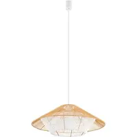 Nowodvorski Lighting Suspension JAPANDI M bois naturel-blanc 1xE27x25W cordon / sisal dim. : 160x60x60 cm IP20 Lighting