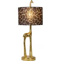 Lucide Lampe de table avec abat-jour Extravaganza, doré-brun, 1xE27x60W, tissu, dimensions : 60,5x25x25 cm, IP20,