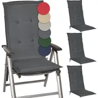 Beautissu Loft HL, 120x50x6 cm, anthracite, lot de 4, coussin pour chaise de jardin, pour l'extérieur