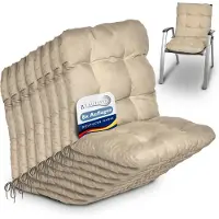 Beautissu Lot de 8 coussins pour fauteuils à dossier bas Flair NL, 100 x 50 x 8 cm, naturel