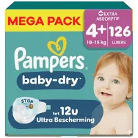 Pampers Baby Dry Gr. 4+ Maxi Plus 10-15kg Windeln XXL Pack 126 Stück (Taille 4+, 126 pcs)