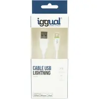 Iggual Igg316955 1 M Usb-a-vers-lightning-cable Transparent Transparent One Size
