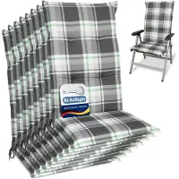 Beautissu Lot de 8 coussins pour dossier haut 120 x 50 cm, rembourrage vert menthe à carreaux