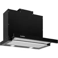 Klarstein mariana 60 - hotte tiroir télescopique 60cm - extraction 500 m³/h - éclairage led - 3 vitesses - noir
