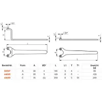AMF Tournevis pour écrous à deux trous longueur 180mm acier spécial galvanisé tenons soudés électriquement - 44685
