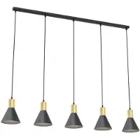 Emibig Suspension ROSA noir et or, 5 x E27 x 20 W, métal, dimensions : 140 x 116 x 16 cm, IP20,