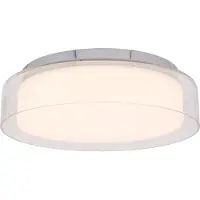 Nowodvorski Lighting Plafonnier LED PAN, chrome et verre, 8174