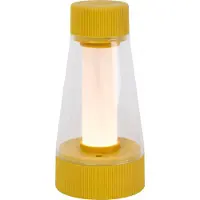 Lucide Lampe de table LED rechargeable Lorali, jaune, 1,2 W, blanc chaud, 110 lm, plastique, dimensions : 16 x 7,7 x 7,7 cm, IP44,