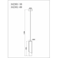 REALITY IMPORT Suspension Hardin noire 1xE27x40W en acrylique, dimensions : 120x6x6 cm, IP20, Reality