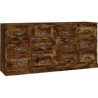 vidaXL Sideboards 2 pcs. Chêne fumé Bois composite