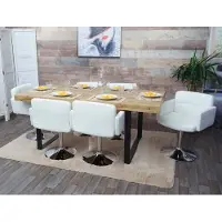 Mendler Lot De 6 Chaises De Salle À Manger Orlando, Chaise De Cuisine Pivotante Chaise, Similicuir Chrome Blanc