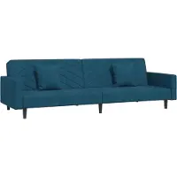 vidaXL Canapé-lit à 2 places avec deux oreillers bleu velours