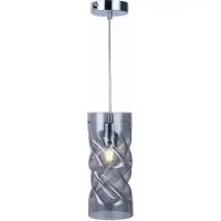 REALITY IMPORT Suspension Pia chromée 1xE27x60W, verre, dimensions : 120x12x12 cm, IP20, Reality