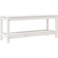 vidaXL Banc de jardin blanc 108x35x45 cm pin massif