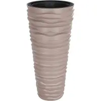 vidaXL Jardinière et intérieur amovible moka 18/45 L PP aspect rainuré