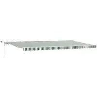 vidaXL , store enrouleur rétractable, vert et blanc, 600 x 300 cm, polyester