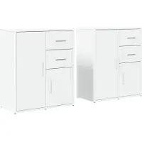 vidaXL Sideboards 2 pcs. Blanc 60x31x70 cm Bois composite