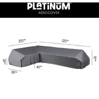 AeroCover Housse de Salon de Jardin AeroCover Anthracite Platform Gauche (325 x 255 x 90 x H30/45/70 cm)