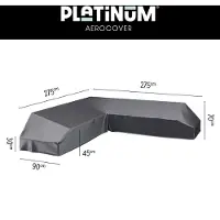 AeroCover Housse de Salon de Jardin AeroCover Anthracite Platform (275 x 275 x 90 x H30/45/70 cm)