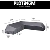 AeroCover Housse de Salon de Jardin AeroCover Anthracite Platform (255 x 255 x 90 x H30/45/70 cm)