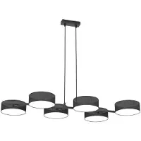 Emibig Suspension DRUMZ noire 6xE14x15W en tissu, dimensions : 120x100x46 cm, IP20,
