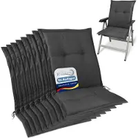 Beautissu , lot de 8 coussins d'assise haut de gamme pour chaises de jardin à dossier bas, 105 x 50 x 7 cm, anthracite