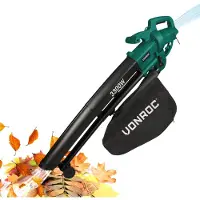 Vonroc Souffleur de feuilles - Aspiration et broyage - 3300 W - Sac de ramassage de 40 litres inclus - Noir
